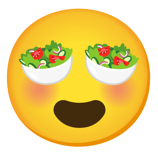 heart eyes green salad