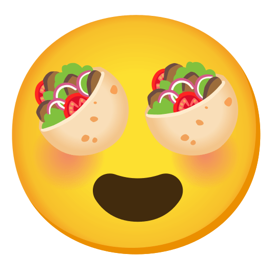 heart eyes stuffed flatbread