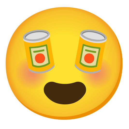 heart eyes canned food