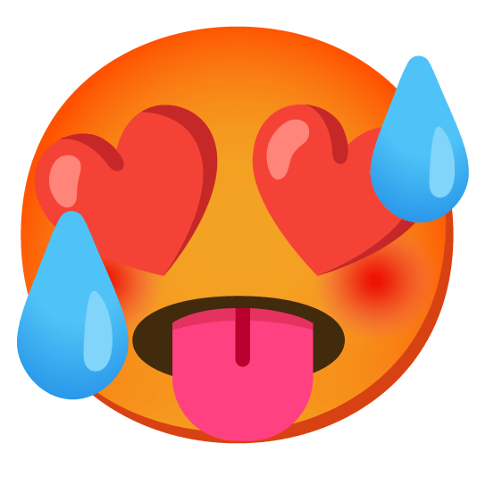 heart eyes hot face