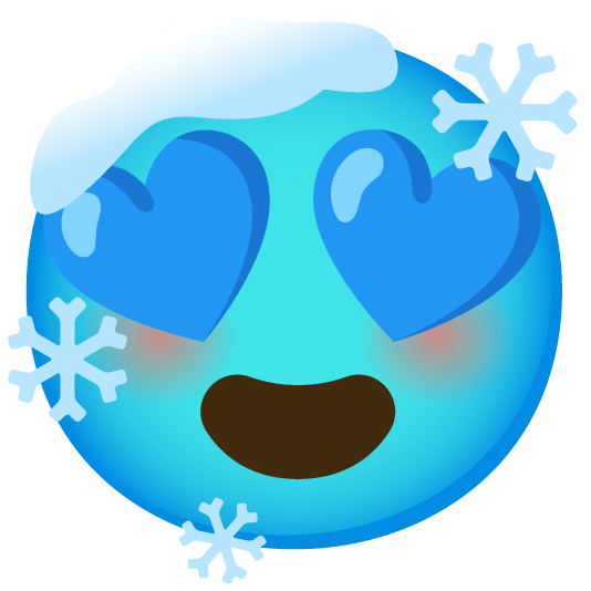 heart eyes cold face