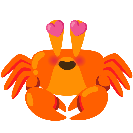 heart eyes crab