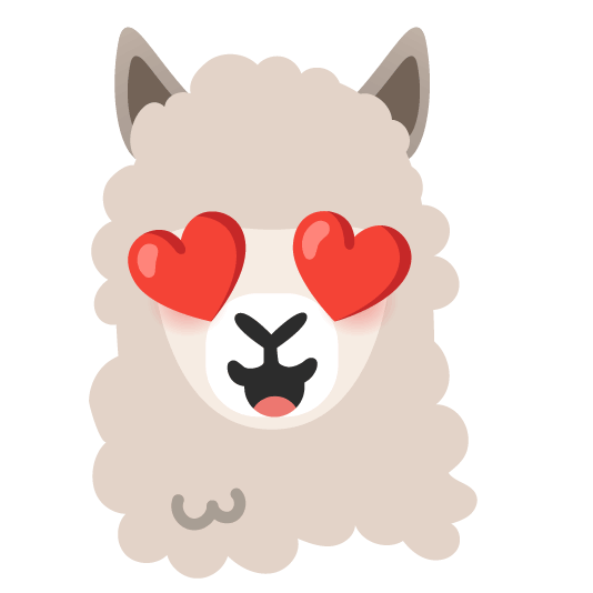 heart eyes llama