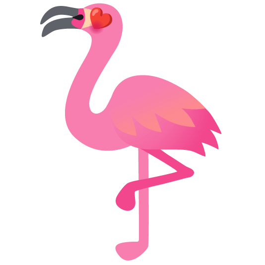 heart eyes flamingo