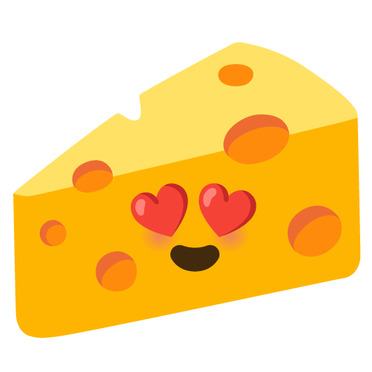 heart eyes cheese wedge