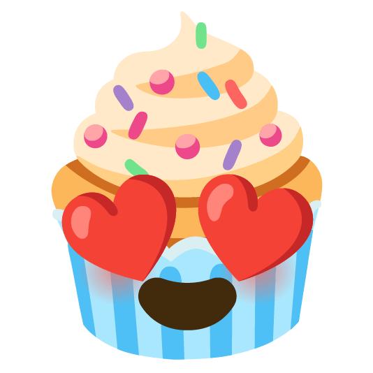heart eyes cupcake