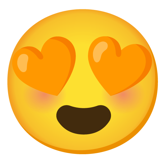 heart eyes orange heart