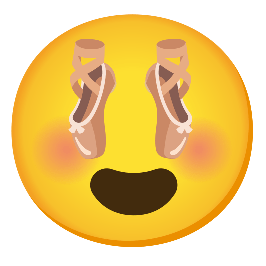 heart eyes ballet shoes