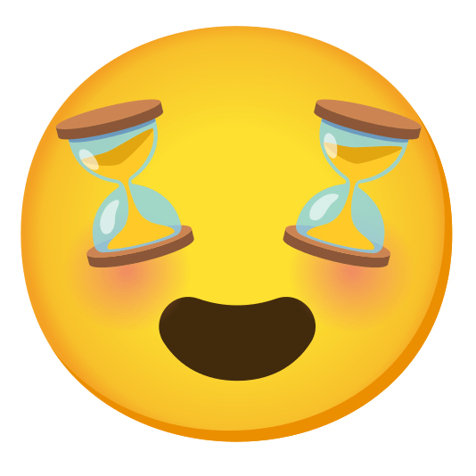 heart eyes hourglass flowing sand