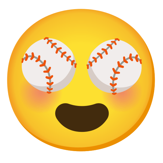 heart eyes baseball