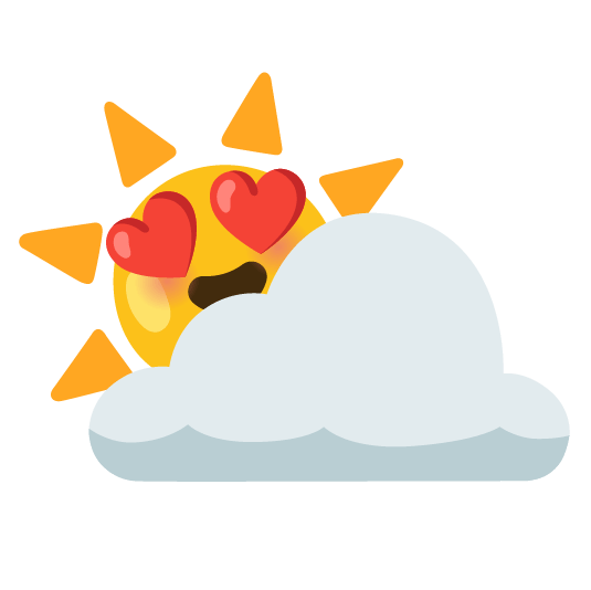 heart eyes partly sunny