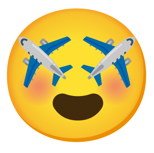 heart eyes airplane