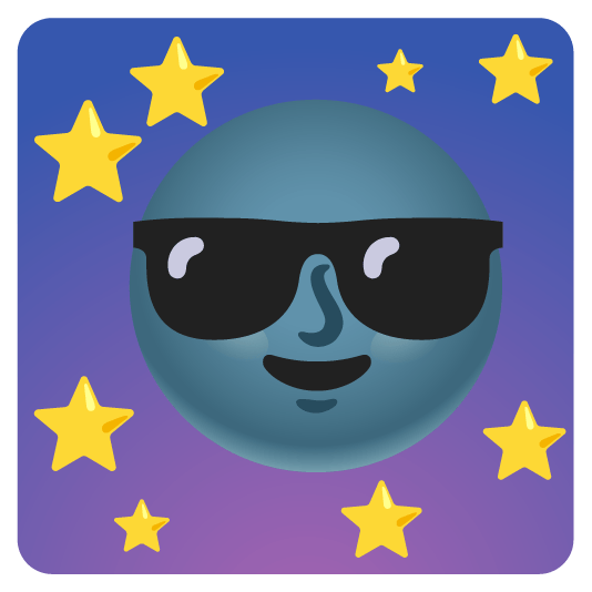 sunglasses new moon with face