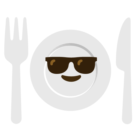 sunglasses knife fork plate