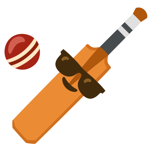 sunglasses cricket bat and ball