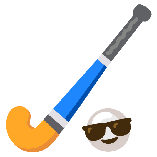 sunglasses field hockey stick and ball