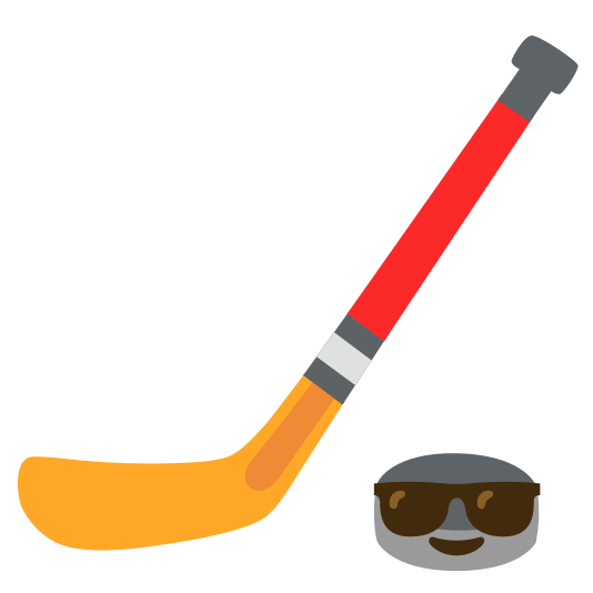 sunglasses ice hockey stick and puck