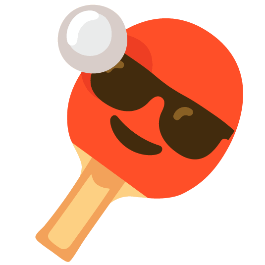 sunglasses table tennis paddle and ball