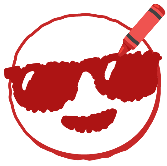 sunglasses lower left crayon
