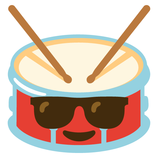 sunglasses drum with drumsticks