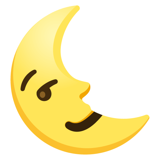 smirk last quarter moon with face