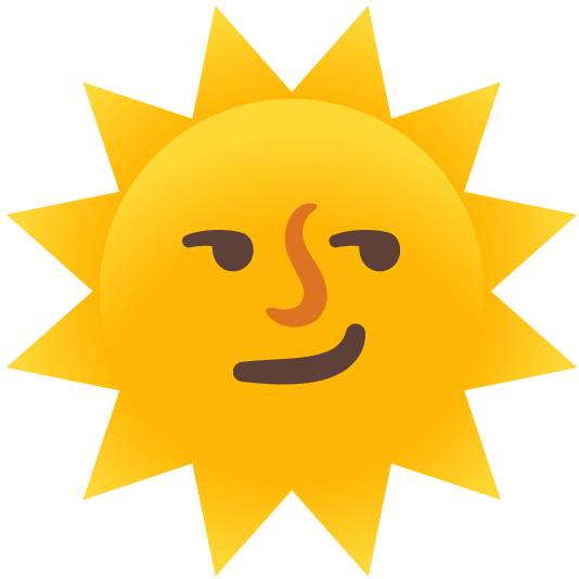 smirk sun with face