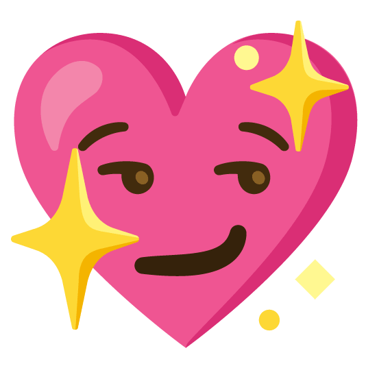 smirk sparkling heart