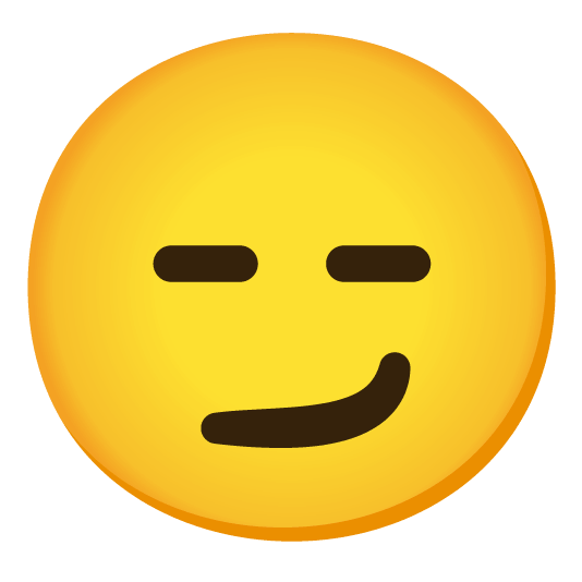 smirk expressionless