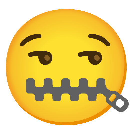 smirk zipper mouth face