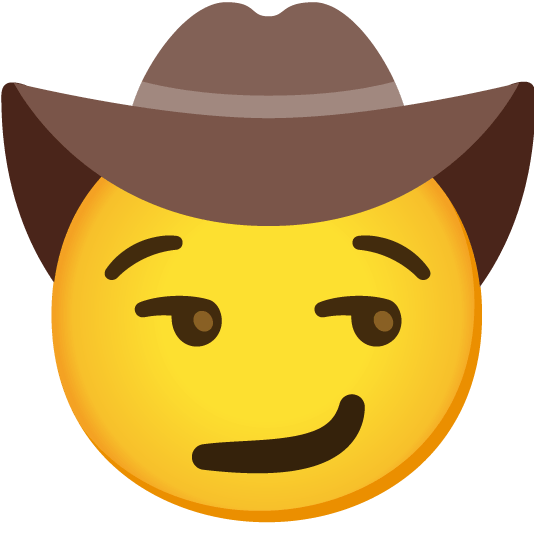 smirk face with cowboy hat