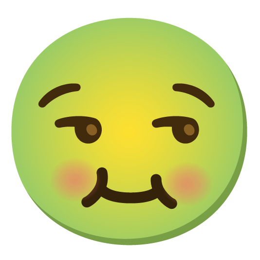 smirk nauseated face