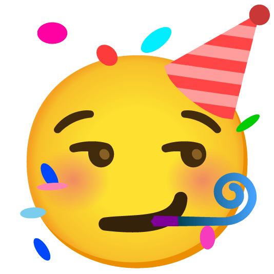 smirk partying face