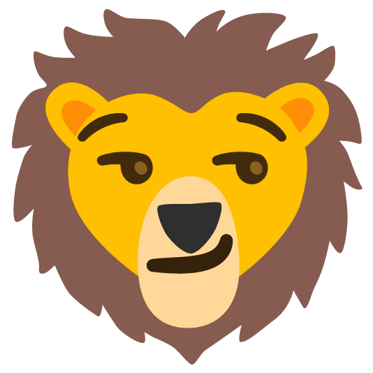 smirk lion face