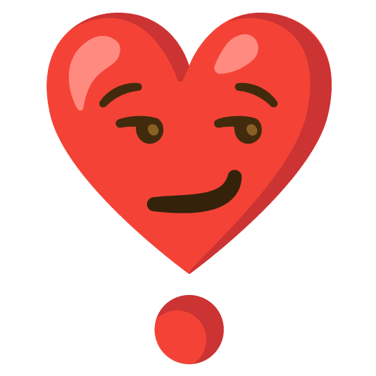 smirk heavy heart exclamation mark ornament