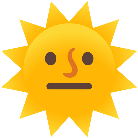 neutral face sun with face