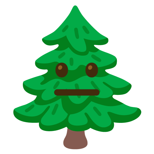 neutral face evergreen tree