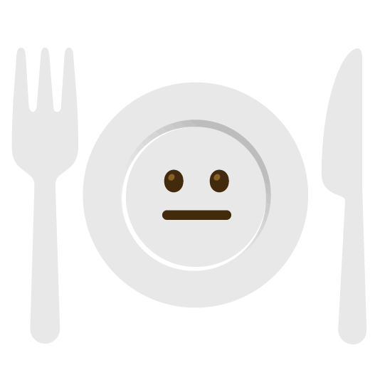 neutral face knife fork plate