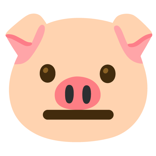 neutral face pig