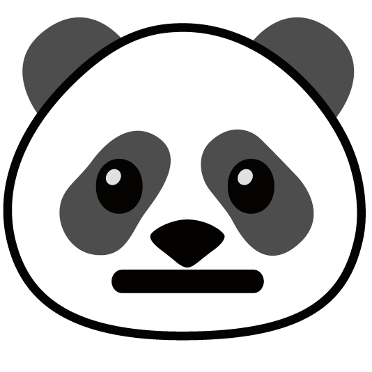 neutral face panda face