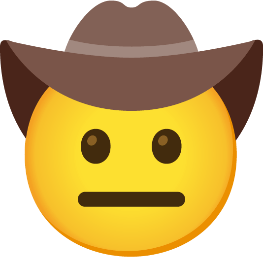 neutral face face with cowboy hat