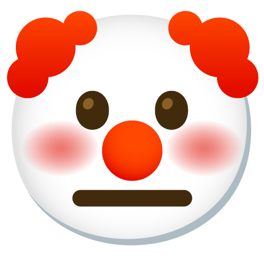 neutral face clown face