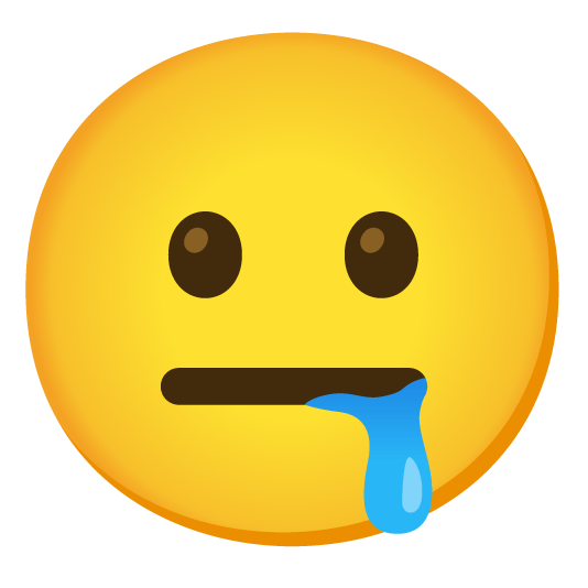 neutral face drooling face