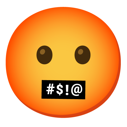 neutral face face with symbols on mouth