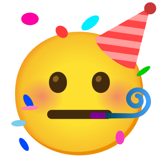 neutral face partying face