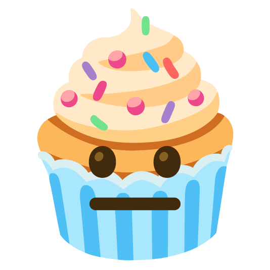 neutral face cupcake