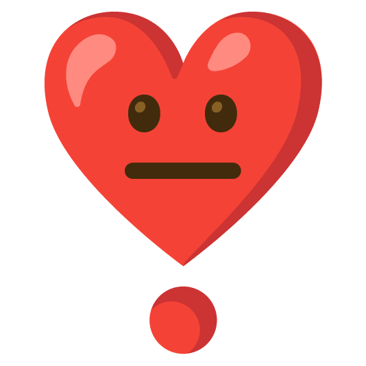 neutral face heavy heart exclamation mark ornament
