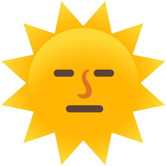 expressionless sun with face