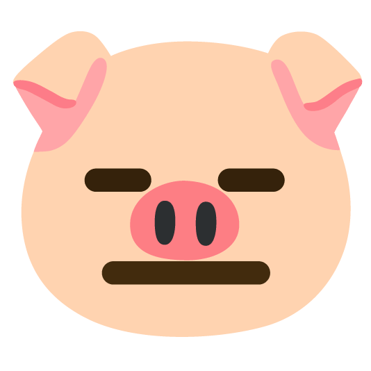 expressionless pig