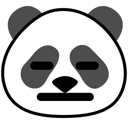 expressionless panda face