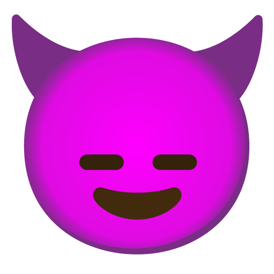 expressionless smiling imp